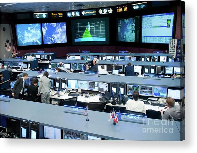 21st Century Acrylic Print featuring the photograph Spacex Dragon Capsule Mission Control by Nasa/science Photo Library
