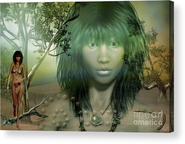 Australian Outback Acrylic Print featuring the digital art Spirit Walker Dreamtime by Shadowlea Is