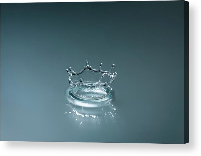 Motion Acrylic Print featuring the photograph Splash From A Drop Of Water by Bjorn Holland
