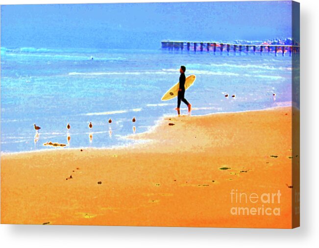Surfer Acrylic Print featuring the photograph Spring Surfing by Becqi Sherman