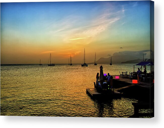 Caribbean Sunset Acrylic Print featuring the photograph St. Kitts Sunset by David Pratt