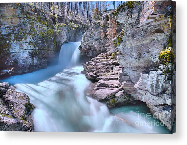St Mary Falls Acrylic Print featuring the photograph St. Mary Falls Spring 2019 by Adam Jewell