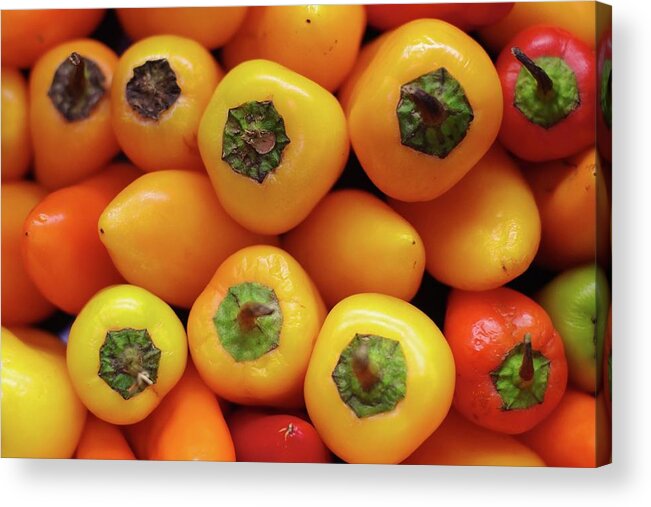 Heap Acrylic Print featuring the photograph Stacked Peppers by Adam Baker
