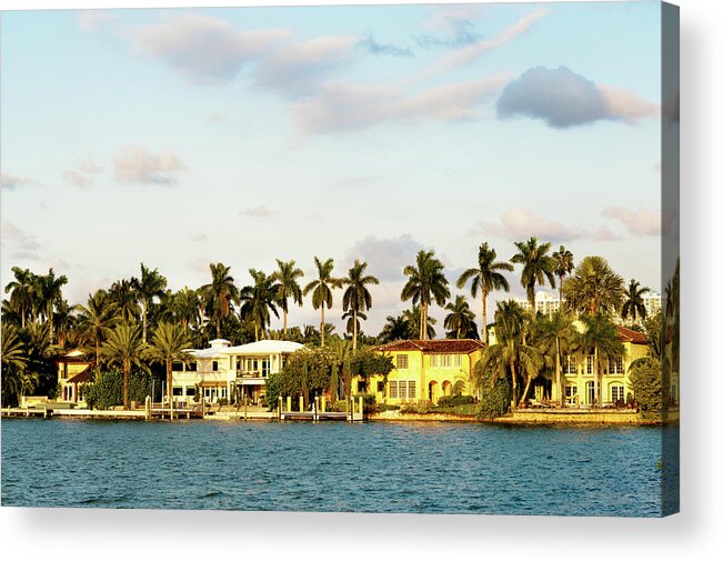 Biscayne Bay Acrylic Print featuring the photograph Star Island South Miami Beach by Ehstock