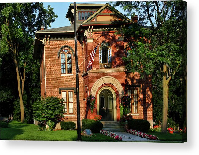 Italianate Style; Library; Ladies Library; Ladies Library Ypsilanti Acrylic Print featuring the photograph Starkweather House by Pat Cook