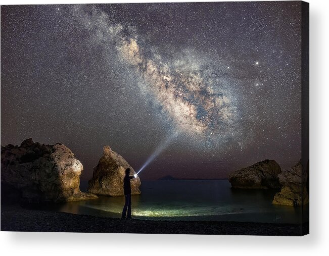 Milky Way Acrylic Print featuring the photograph Still A Kid Under The Stars by Elias Pentikis