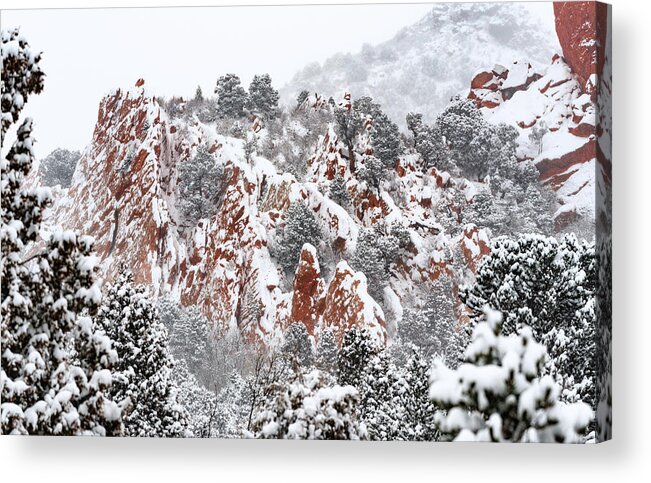 Colorado Acrylic Print featuring the photograph Stillness of a Snow Covered Morning by Gary Kochel