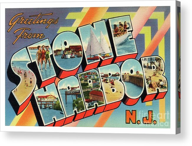Stone Acrylic Print featuring the photograph Stone Harbor Greetings by Mark Miller