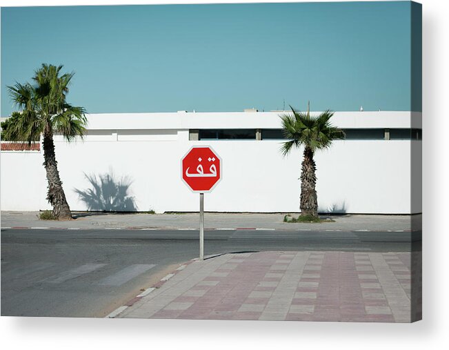 Shadow Acrylic Print featuring the photograph Stop Sign by Roc Canals Photography