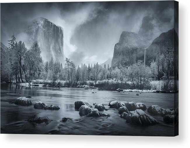 Yosemite Acrylic Print featuring the photograph Storm Clearing In Valley View by Weilian
