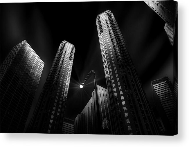 Highrise Acrylic Print featuring the photograph Street Light by Catherine W.