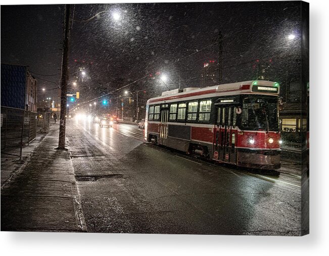Toronto Acrylic Print featuring the photograph Streetcar In The Snow by This Image