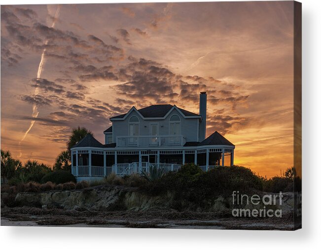 3204 Marshall Blvd Acrylic Print featuring the photograph Sullivan's Island Sunset Home by Dale Powell