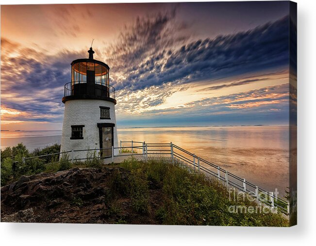 Sunrise Acrylic Print featuring the photograph Sunrise at Owl Lighthouse,Maine by Mark OConnell