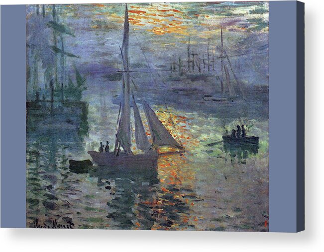 Monet Acrylic Print featuring the painting Sunrise at Sea by Claude Monet