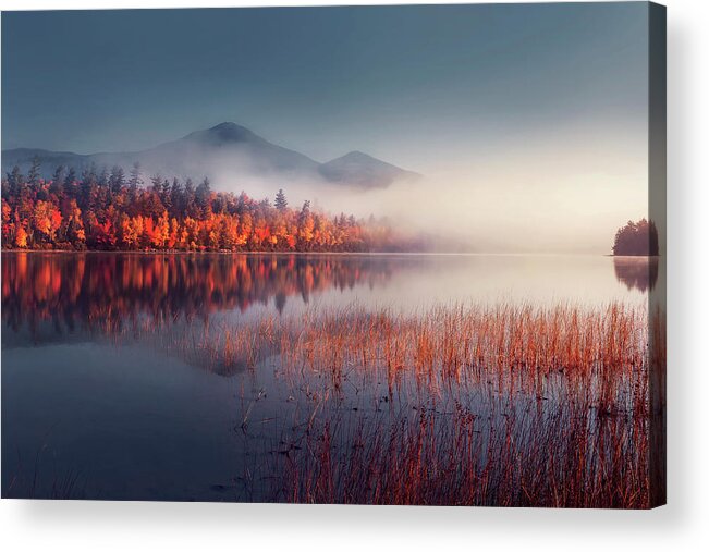 Autumn Acrylic Print featuring the photograph Sunrise in Blue by Magda Bognar