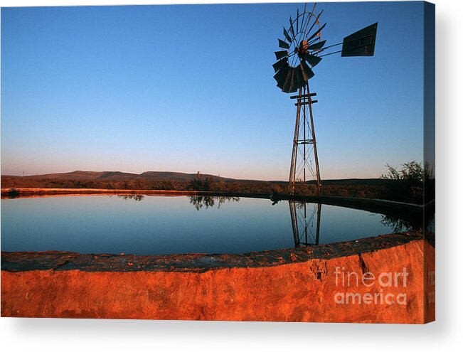 Scenics Acrylic Print featuring the photograph Sunrise On A Dam In Oudtshoorn by Shaen Adey