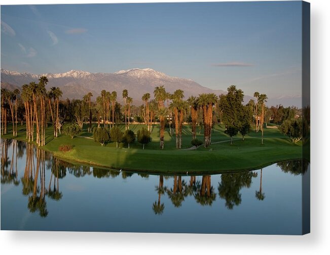 Sand Trap Acrylic Print featuring the photograph Sunrise Over Desert Golf Resort by Blyons