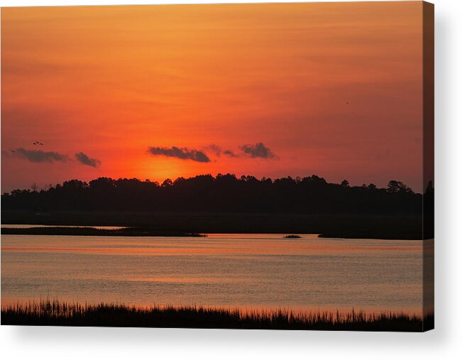 Murrells Inlet Acrylic Print featuring the photograph Sunrise Over Drunken Jack Island by D K Wall