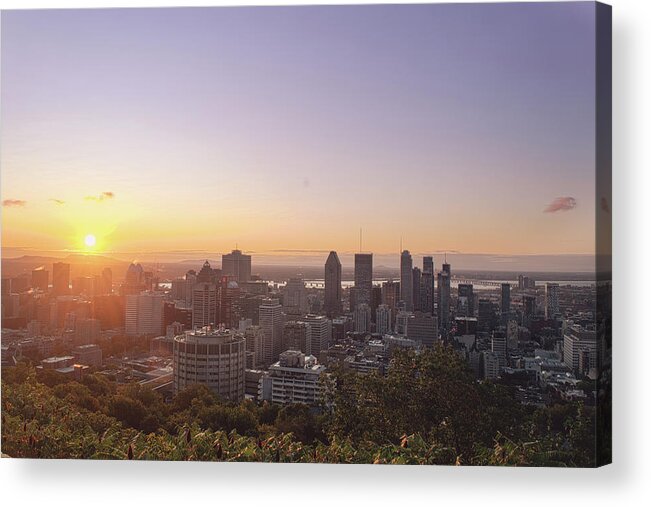Montreal Acrylic Print featuring the photograph Sunrise over Montreal by Nicole Lloyd
