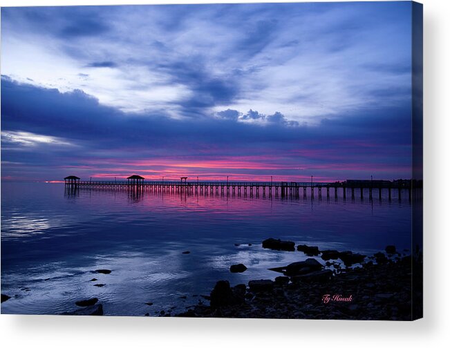 Sunrise Acrylic Print featuring the photograph Sunrise Pier by Ty Husak