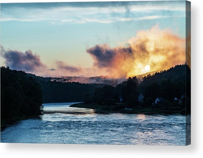 Sunset Acrylic Print featuring the photograph Landscape Photography - Delaware River Sunset #1 by Amelia Pearn