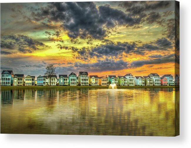 Market Commons South Carolina Acrylic Print featuring the photograph Sunset over Market Commons by Joe Granita