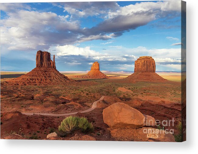 Sunset Acrylic Print featuring the photograph Sunset Over Monument Valley by Mimi Ditchie