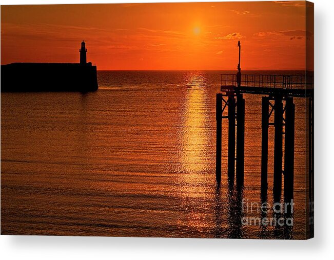 Seascape Acrylic Print featuring the photograph Sunset over the sea by Martyn Arnold