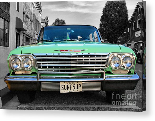 Vintage Acrylic Print featuring the photograph Surf5up by Steve Ember