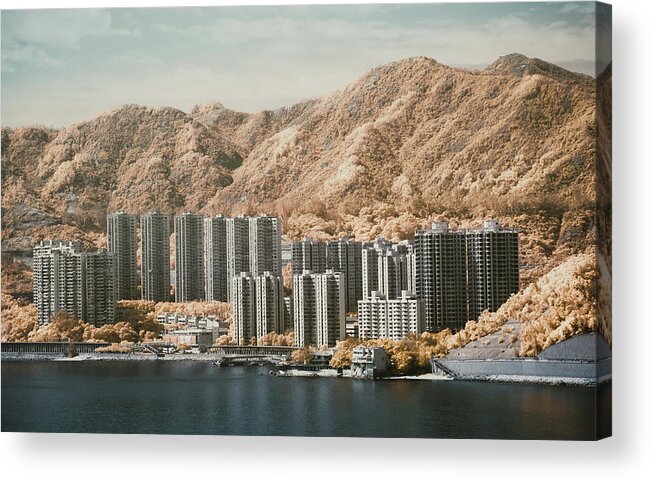 Tranquility Acrylic Print featuring the photograph Surreal City In Heaven In Soft Tones by D3sign