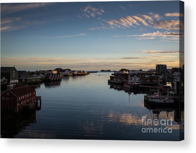 Svolvaer Acrylic Print featuring the photograph Svolvaer at Sunset by Eva Lechner