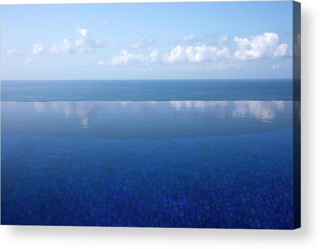 Swimming Pool Acrylic Print featuring the photograph Swimming Pool And Ocean by Alkalyne