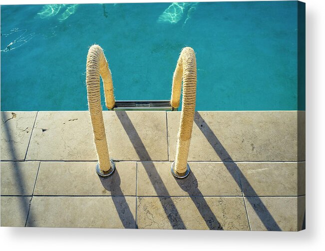 California Acrylic Print featuring the photograph Swimming Pool Ladder, Los Angeles by Alvis Upitis