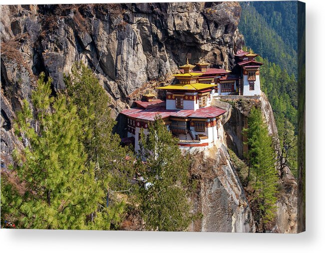 Bhutan Acrylic Print featuring the photograph Bhutan, Paro - Taktsang Monastery by Fabrizio Troiani