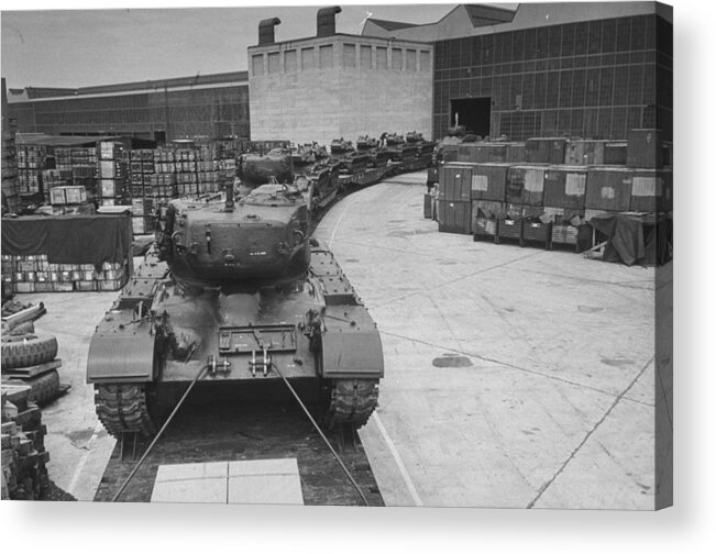 Arsenal Acrylic Print featuring the photograph Tank Construction by Ralph Morse