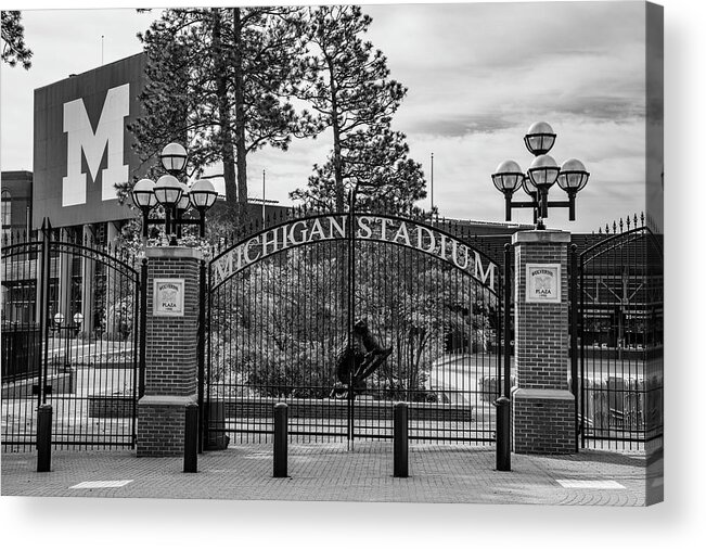 . Big Ten Campus Acrylic Print featuring the photograph The Big House Entrance by John McGraw