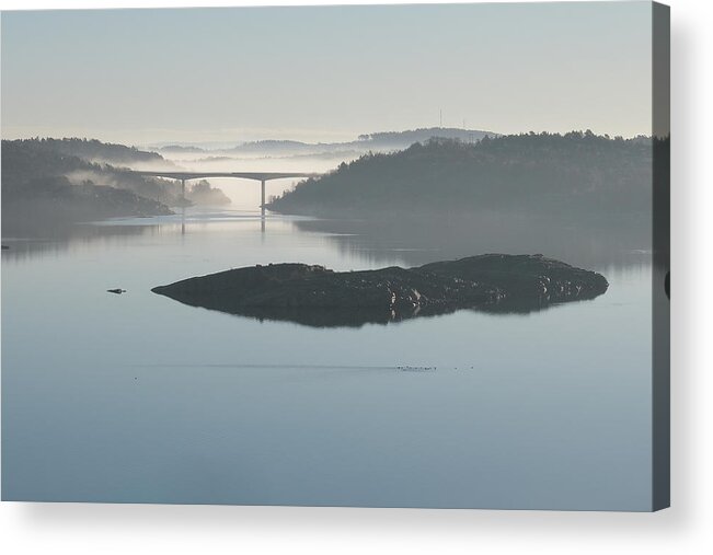 Sweden Acrylic Print featuring the pyrography The bridge by Magnus Haellquist