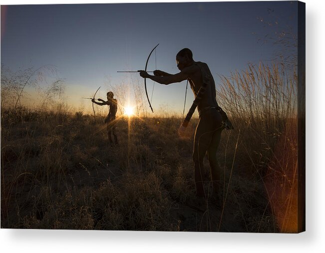 Africa Acrylic Print featuring the photograph The Bushmen Hunters by Goran Jovic