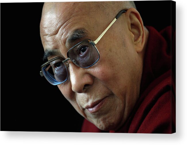 England Acrylic Print featuring the photograph The Dalai Lama Visits The Uk by Christopher Furlong