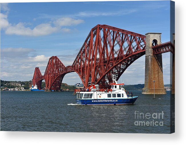 The Forth Bridge Acrylic Print featuring the photograph The Forth Bridge, Queensferry by Yvonne Johnstone