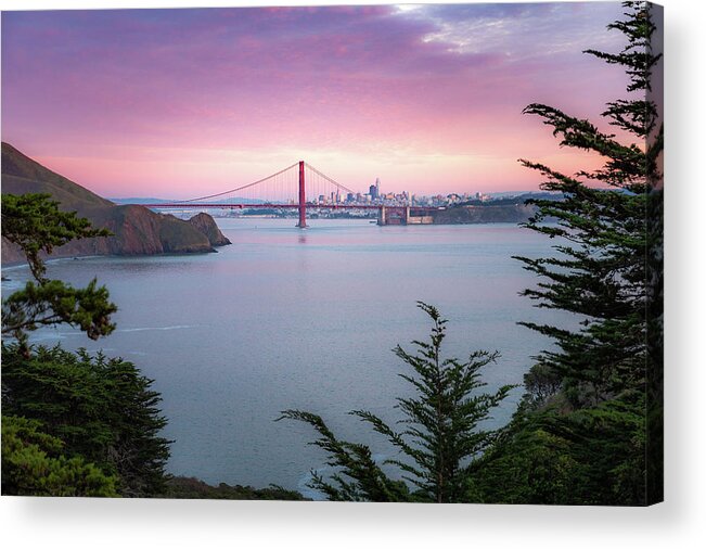 Alcatraz Acrylic Print featuring the photograph The Golden City by Bryan Xavier