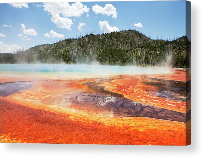 Scenics Acrylic Print featuring the photograph The Grand Prismatic In The Spring Time by Davemantel