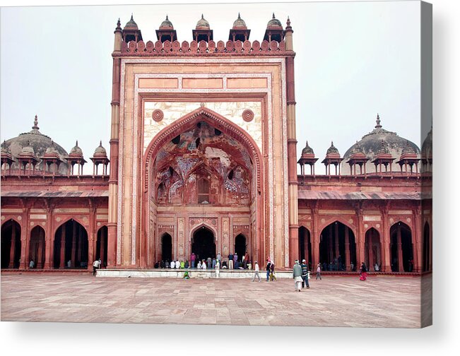 Arch Acrylic Print featuring the photograph The Jama Masjid Mosque _3940 by Photograph By Howard Koons