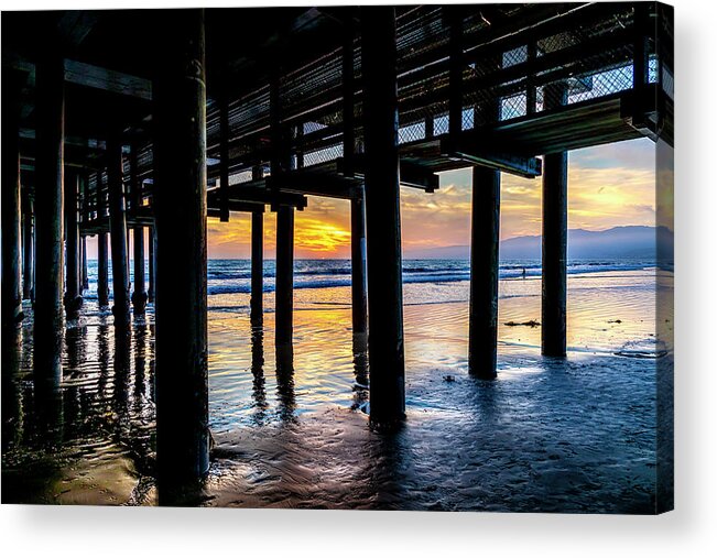 Under The Pier Acrylic Print featuring the photograph The Light Downunder by Gene Parks