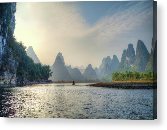Tranquility Acrylic Print featuring the photograph The Lijiang River by (c) Justin Dong