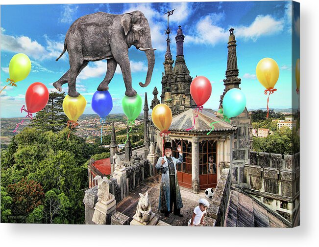 Elephant Acrylic Print featuring the photograph The Magician on the Roof by Aleksander Rotner