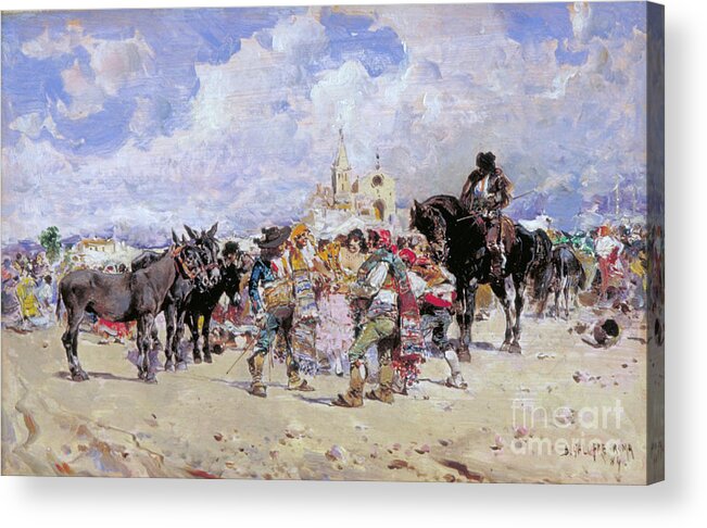 Horse Acrylic Print featuring the drawing The Market Place, Granada, C1869-1902 by Heritage Images