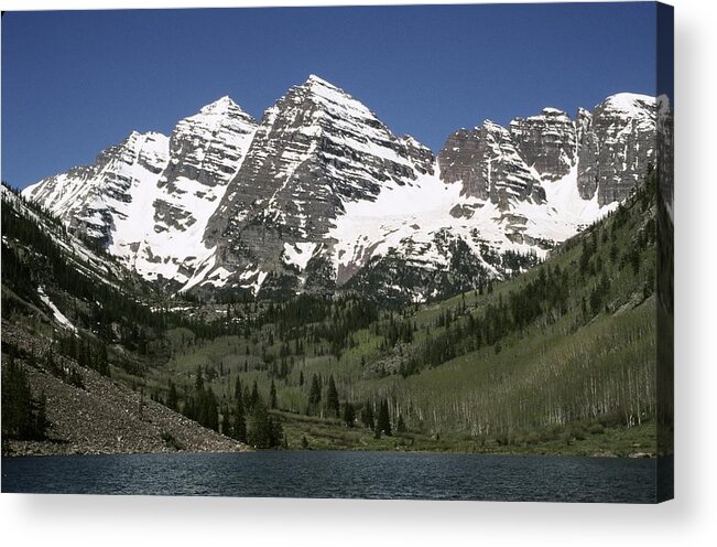Scenics Acrylic Print featuring the photograph The Maroon Bells In The Colorado Rocky by George Rose