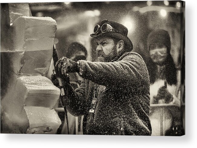 Ice Artist Acrylic Print featuring the photograph The Master Of Ice by Maksim Sokolov